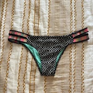 Shade & Shore Aqua Bikini Bottom with Black Trim